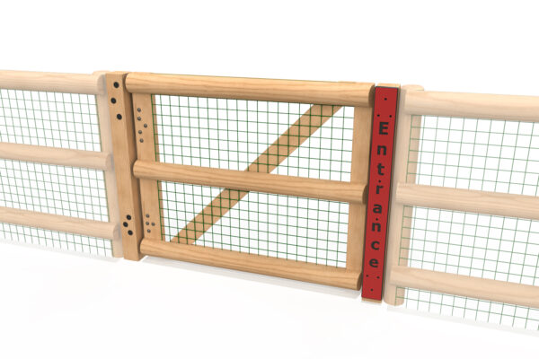 Self Closing Post and Rail Gate with Mesh