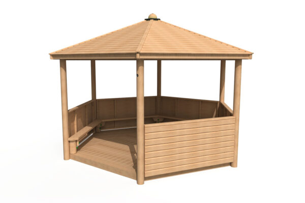 4m Hex Shelter Shiplap Roof