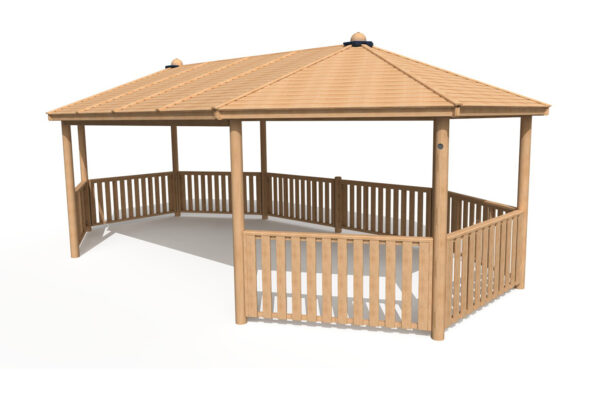 4x8m Hex Shelter Shiplap Roof
