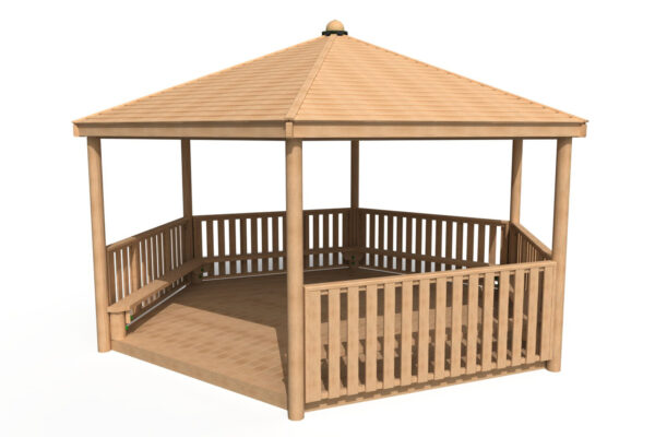 5m Hex Shelter Shiplap Roof