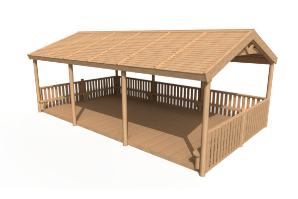 7.2m Apex Shelter Shiplap Roof
